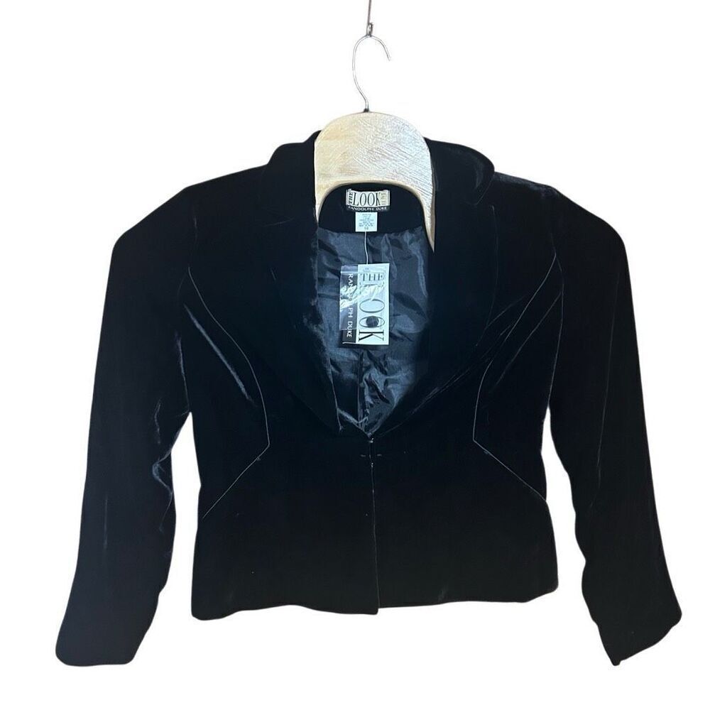 The Look Randolph Duke Lux Size 10 Black Velvety Blazer NWT